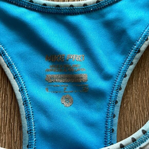 Nike Pro Ombre Grey & Blue Spotted Sports Bra Size Small Athletic - Picture 3 of 4